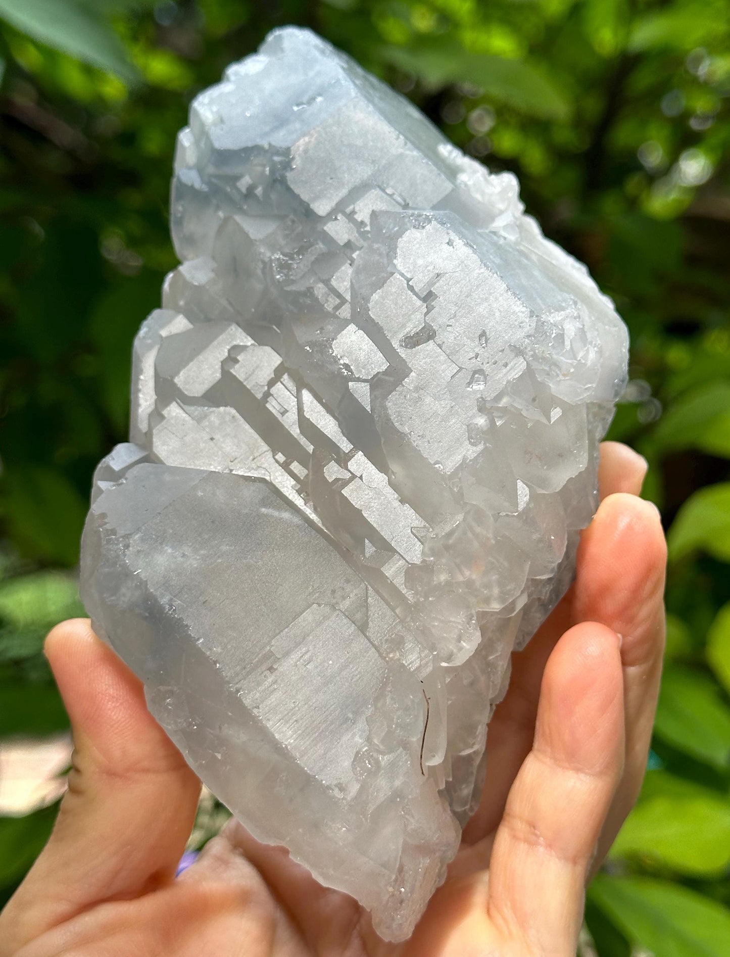 Rough DT Elestial Castle Quartz Crystal with Blue Dumortierite Including/Blue Rutile Needle Included/Inclusion Quartz-725 g