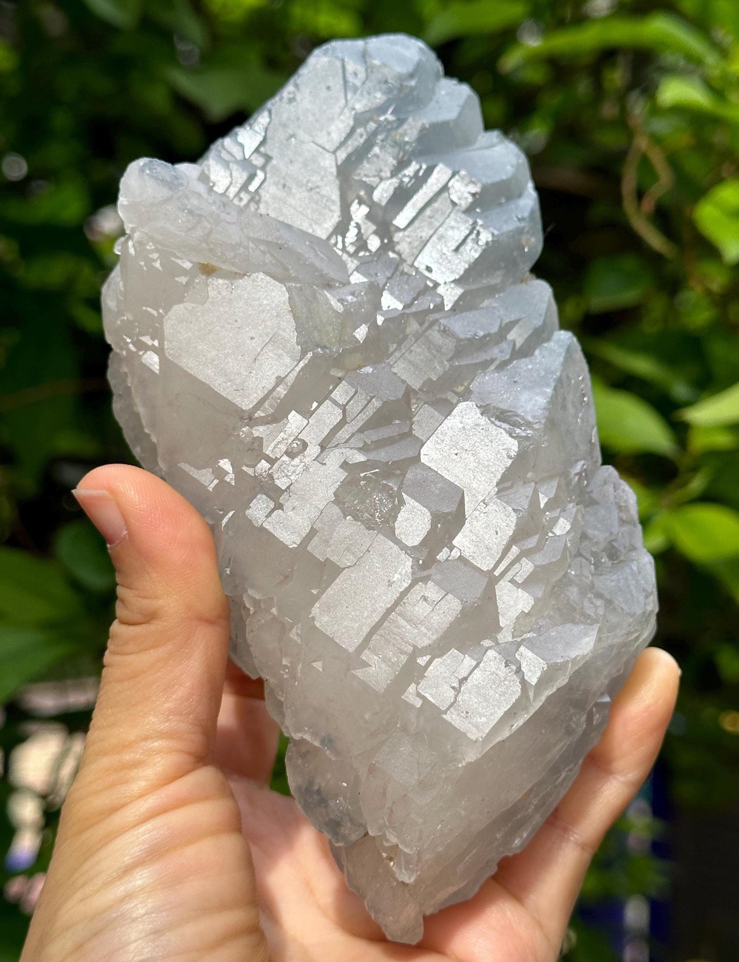 Rough DT Elestial Castle Quartz Crystal with Blue Dumortierite Including/Blue Rutile Needle Included/Inclusion Quartz-725 g