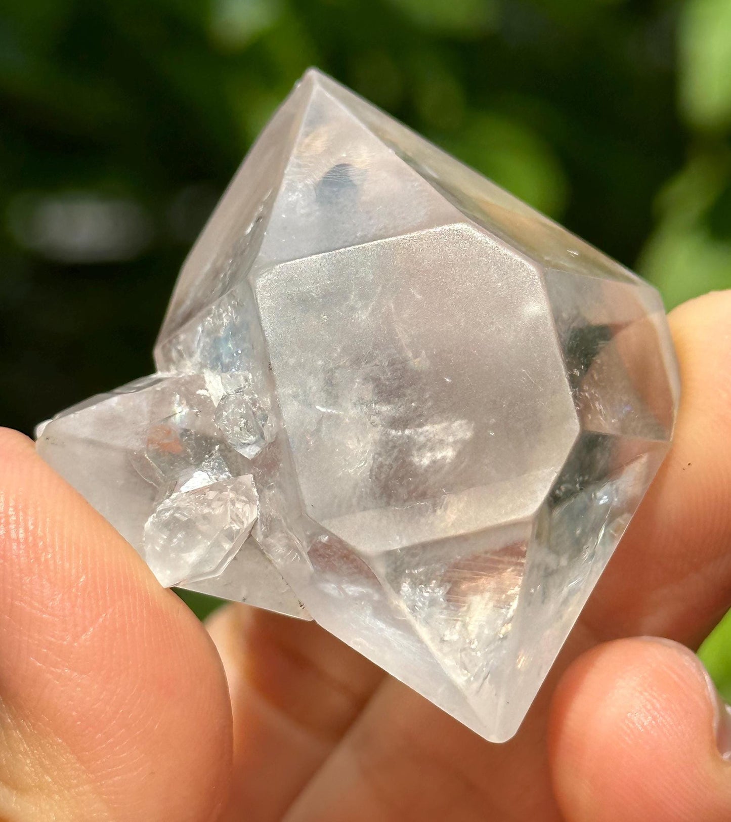 Clear Rainbow Herkimer Diamond Double Terminated Quartz Crystal with Floating Crystal/Specimen/Healing/Yungui Crystal-46 g