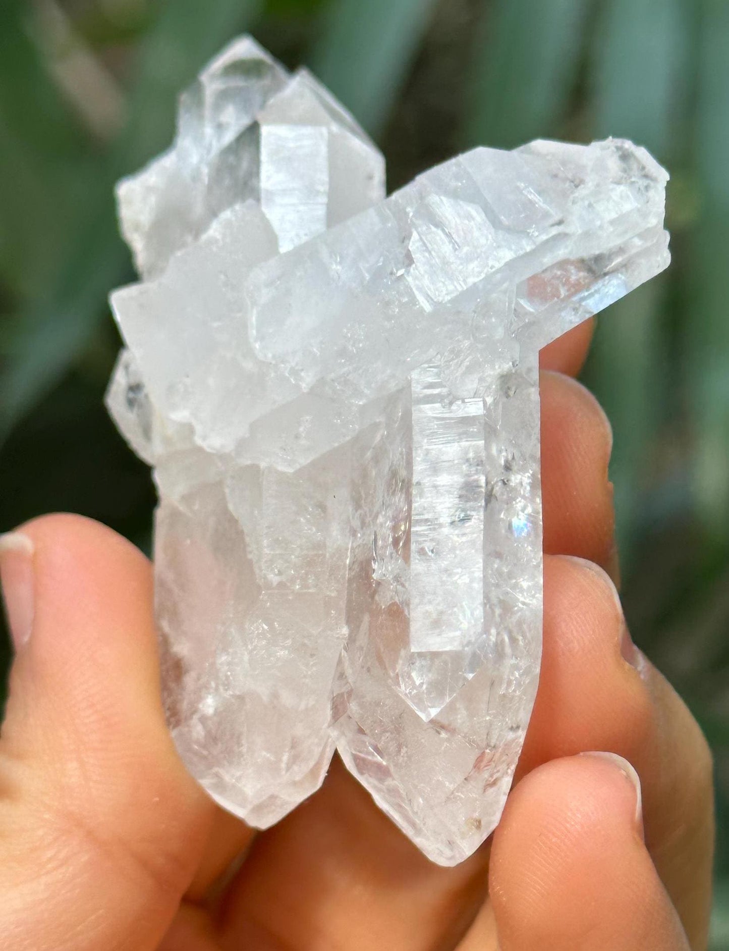 Double Terminated Himalayan Faden Quartz Crystal from Pakistan/Crystal Cluster/Crystal Healing/Meditation/Worry Stone-61 g