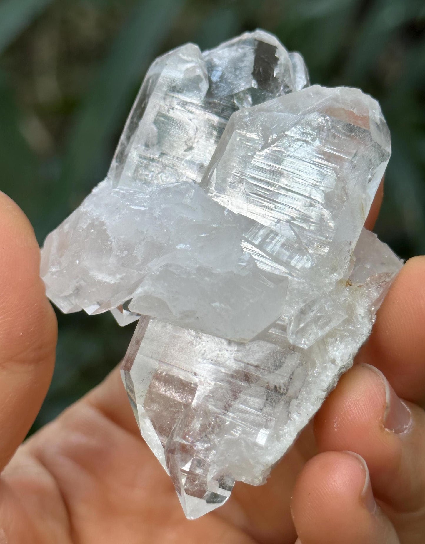 Double Terminated Himalayan Faden Quartz Crystal from Pakistan/Crystal Cluster/Crystal Healing/Meditation/Worry Stone-61 g