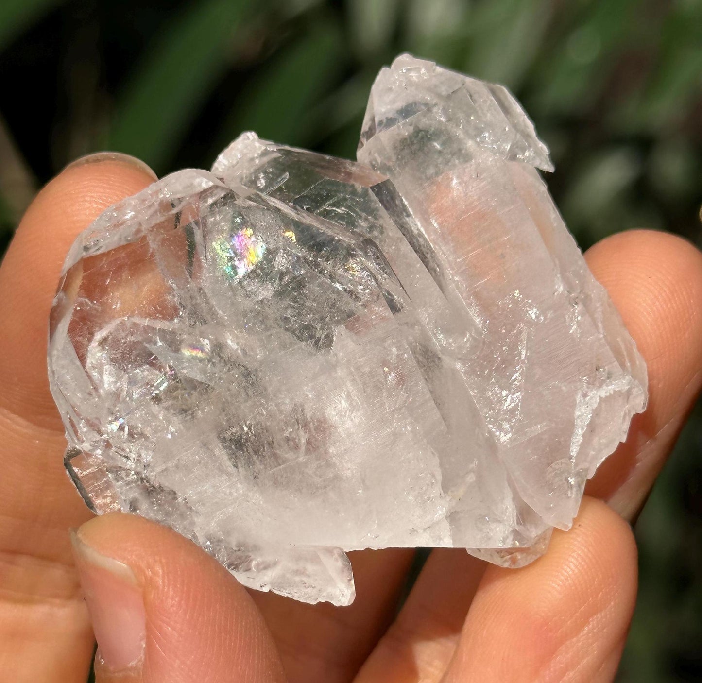 Tabular Rainbow Himalayan Faden Quartz Crystal Cluster from Pakistan/Crystal Healing/Meditation/Worry Stone-35 g