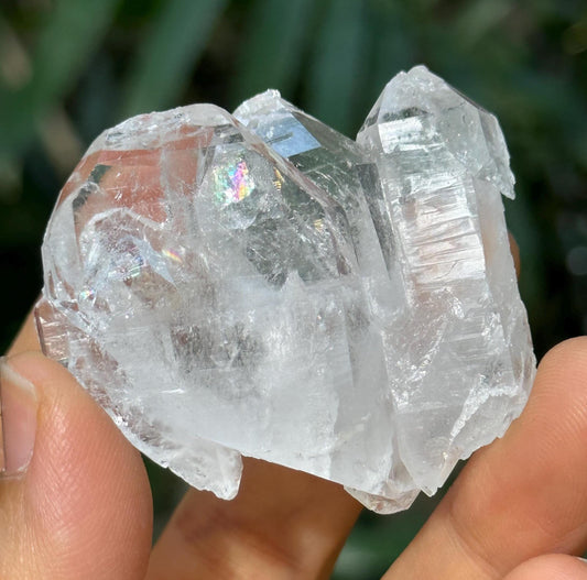 Tabular Rainbow Himalayan Faden Quartz Crystal Cluster from Pakistan/Crystal Healing/Meditation/Worry Stone-35 g