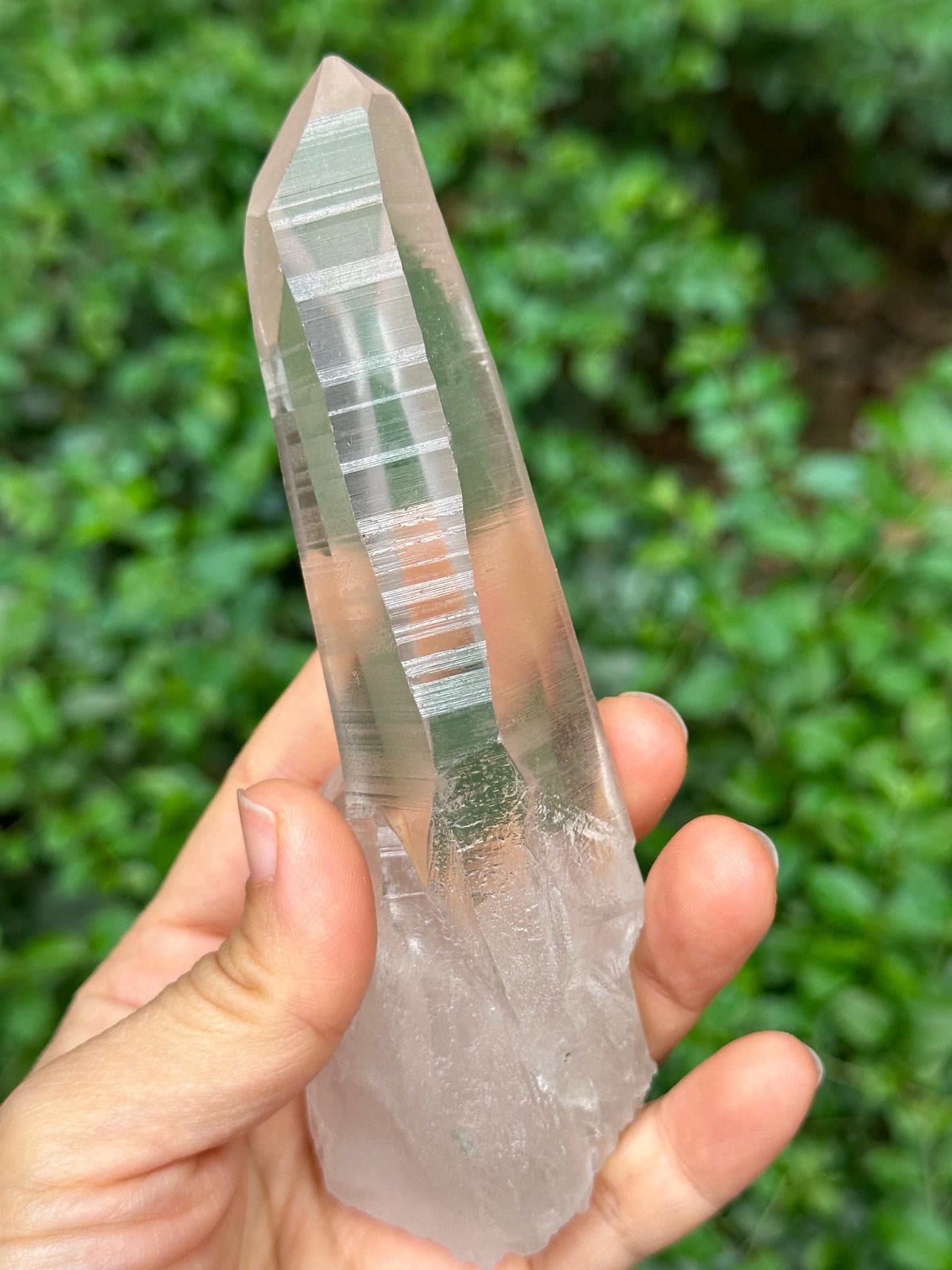 Blue Angel's Feather Included Brazil Lemurian Seeds Quartz Blue Needle Record-keeper Crystal Point/Akashic Striation/Healing/Meditation-236g