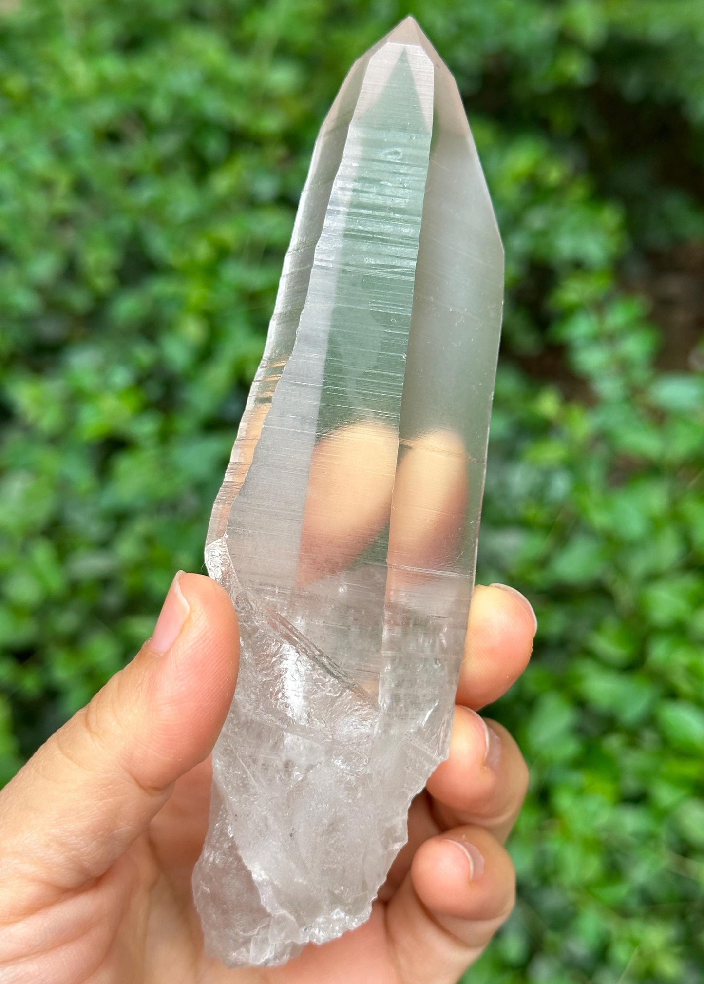 Blue Angel's Feather Included Brazil Lemurian Seeds Quartz Blue Needle Record-keeper Crystal Point/Akashic Striation/Healing/Meditation-236g