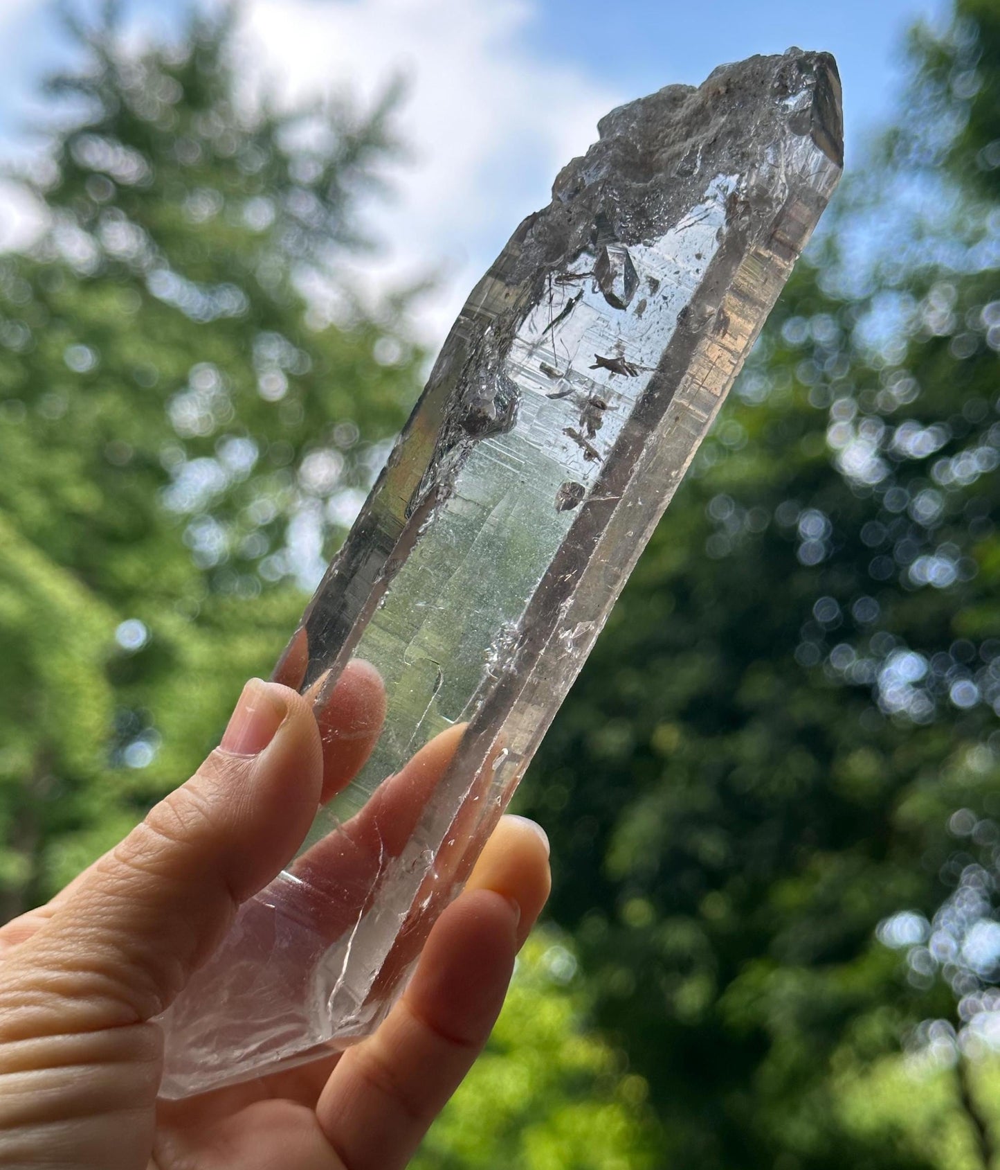 Special Offer! Natural Double Terminated Clear Smoky Macro-mosaic Quartz Crystal Point /Energy/Reiki/Healing/Meditation/Collection -305 g