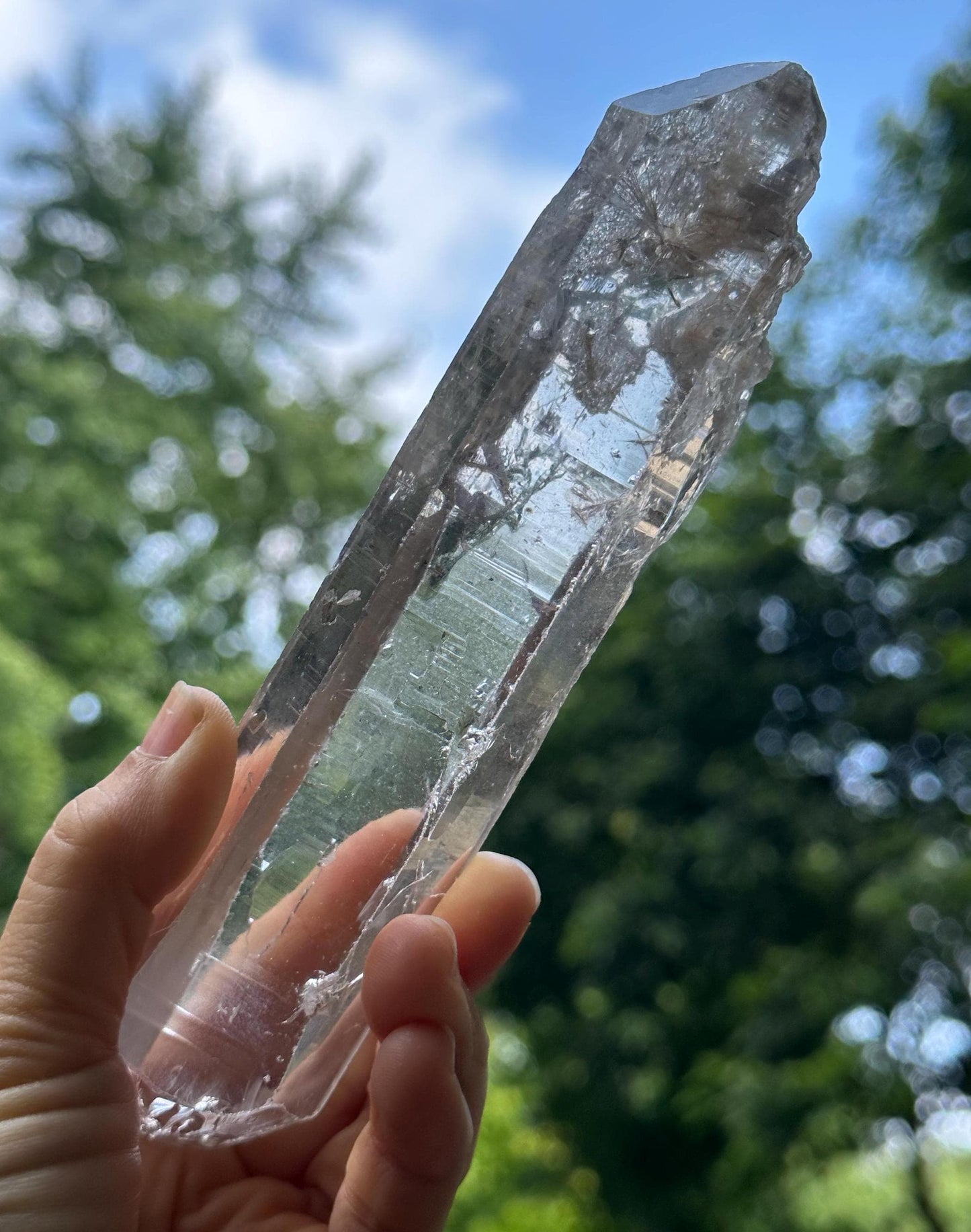 Special Offer! Natural Double Terminated Clear Smoky Macro-mosaic Quartz Crystal Point /Energy/Reiki/Healing/Meditation/Collection -305 g