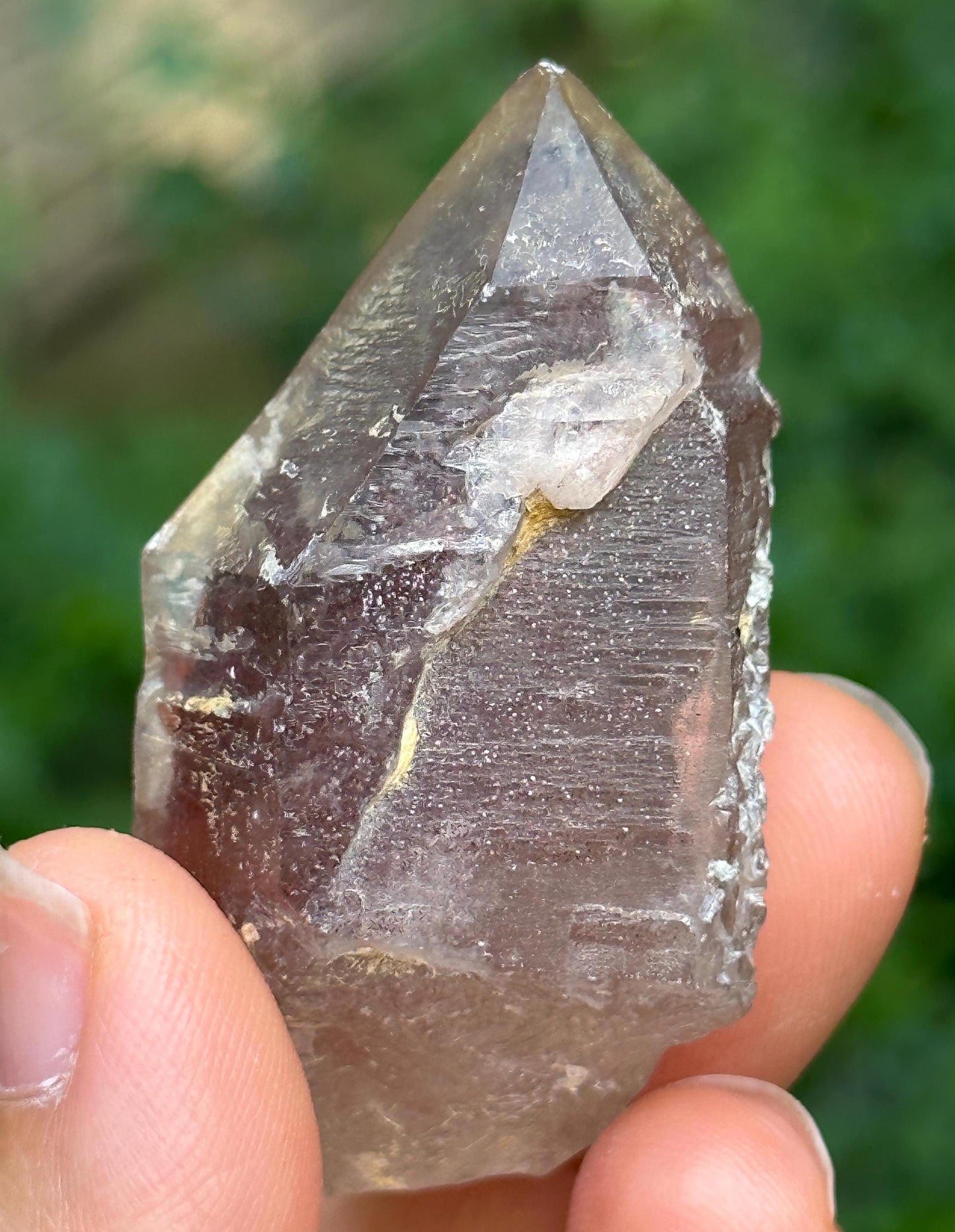 Rare Shining Skeletal Strawberry Quartz Crystal/Limonite Goethite Included/Hematite Crystal Specimen/Meditation Stone-45 g