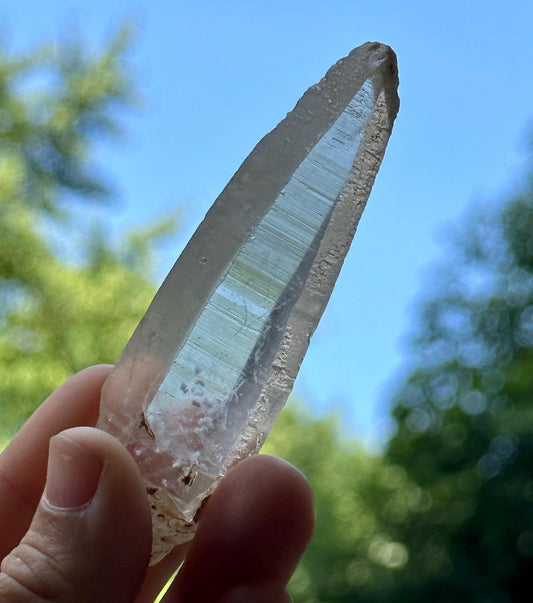 Clear Himalayan Lemurian Laser Quartz Crystal Wand Tourmaline Included/Energy/Crystal Reiki/Healing/Meditation/Crystal Collection-54 g