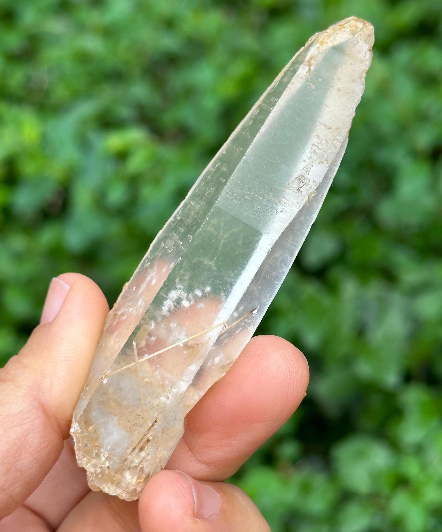 Clear Himalayan Lemurian Laser Quartz Crystal Wand Tourmaline Included/Energy/Crystal Reiki/Healing/Meditation/Crystal Collection-54 g