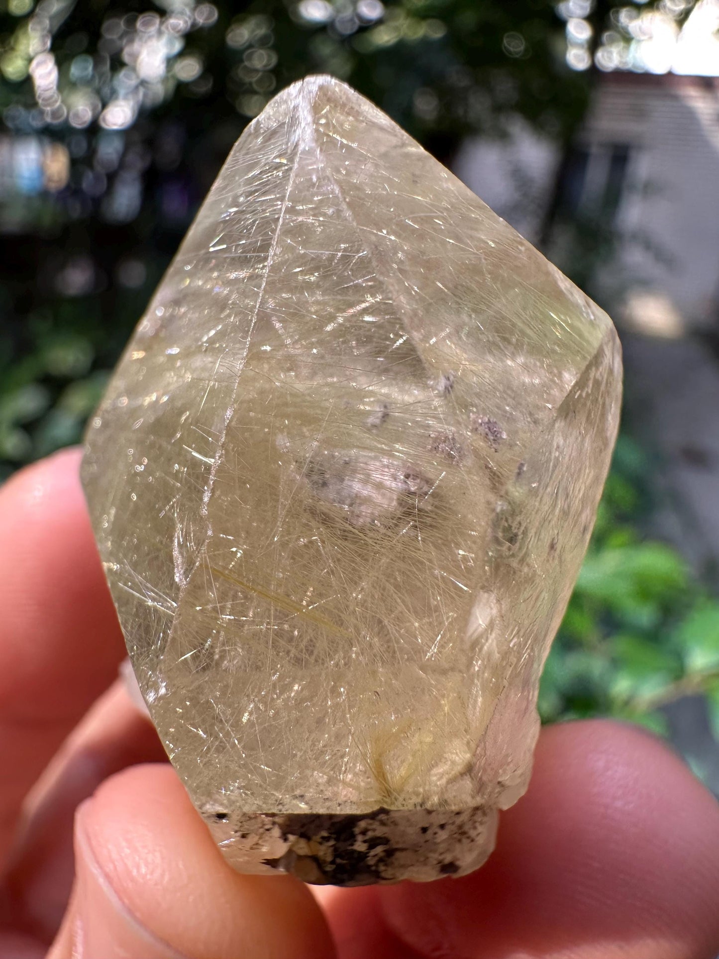 Rare Raw Clear Golden Rutile Quartz Crystal Point/Rutilated Golden Needles Included Energy Crystal/Reiki/Healing Crystal/Meditation-43 g