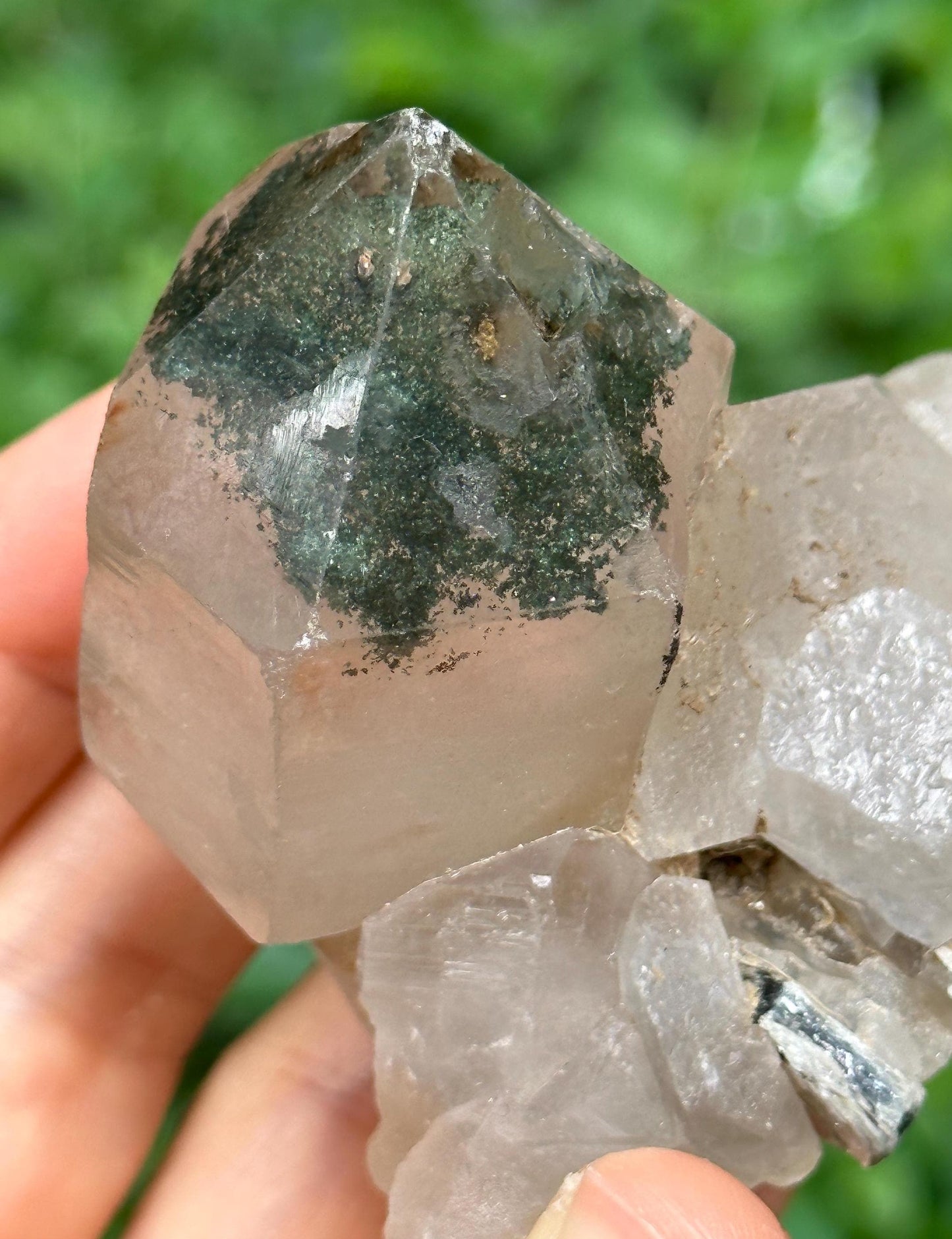 Raw Green Phantom Pyramid Included Quartz Crystal Point/Chlorite Quartz Inclusion/Energy Crystal/Crystal Collection/Meditation/Healing-149 g