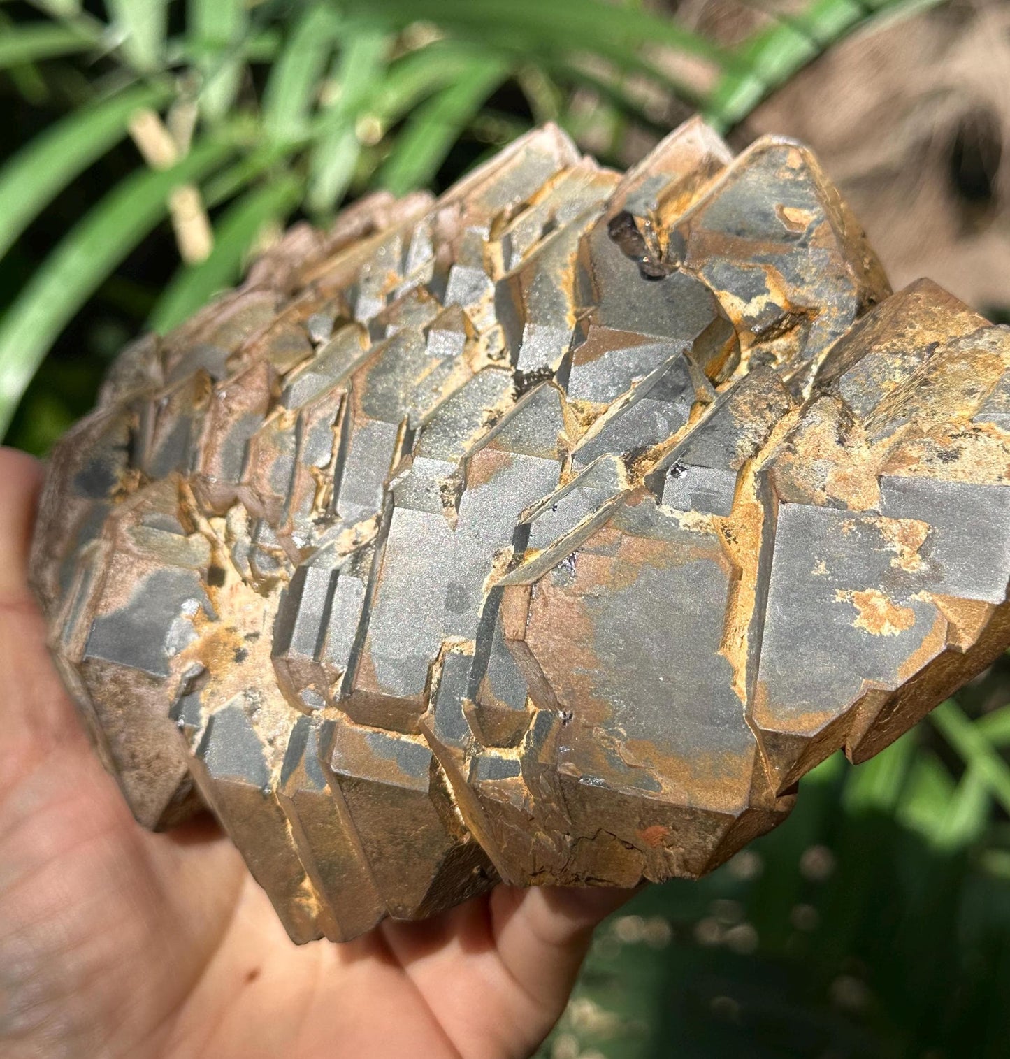 Rare Old-mined Natural Hematite Covered Quartz Crystal Cluster Stone Decor/Elestial Crystal Cluster/Mineral Specimen Collection/Red-1293 g