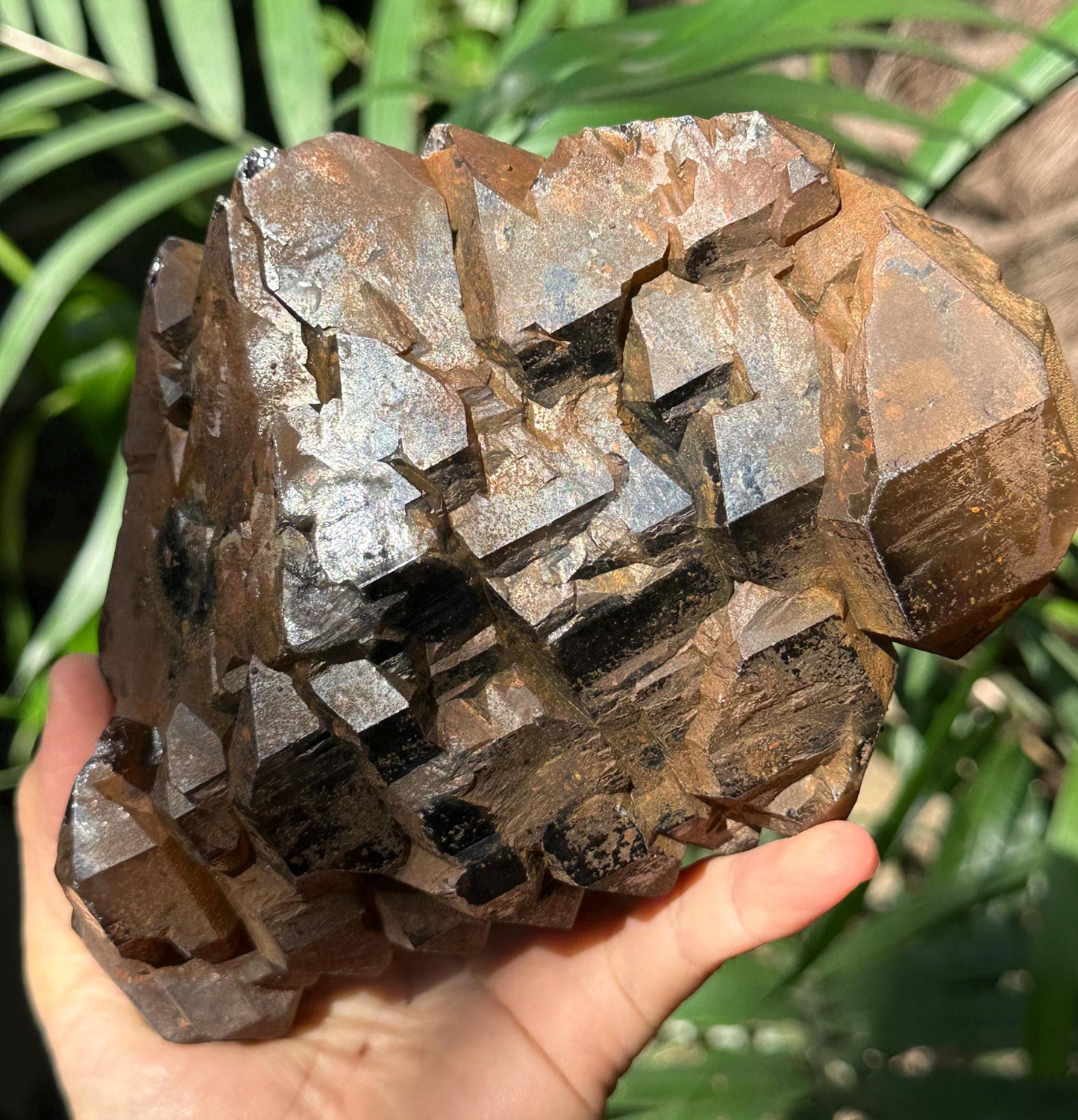 Rare Old-mined Natural Hematite Covered Quartz Crystal Cluster Stone Decor/Elestial Crystal Cluster/Mineral Specimen Collection/Red-1293 g