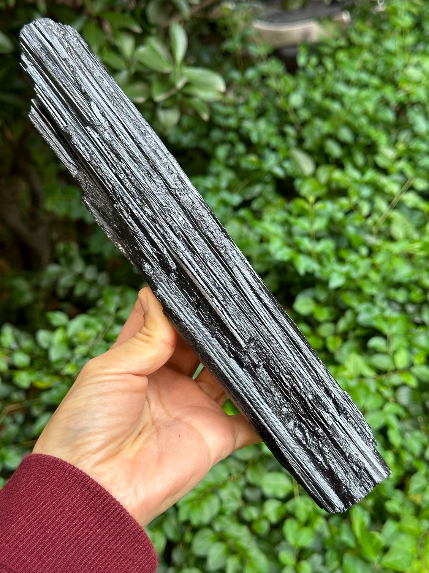 9.8" EXTRA LONG Raw Black Tourmaline Crystal/Shining Tourmaline Specimen/Rough Tourmaline Specimen/Collection/Meditation/Healing-674 g