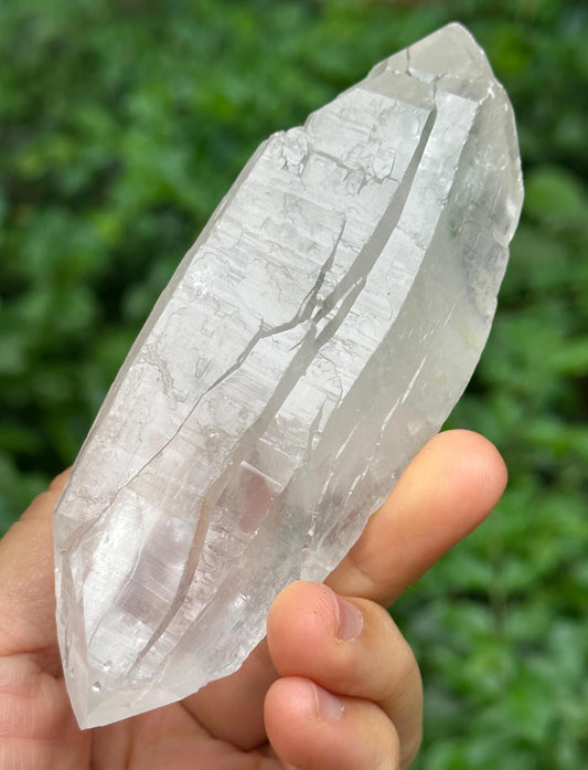 Natural Clear Double Terminated Mosaic Quartz Crystal Point/Energy Crystal/Healing Crystal/Meditation Crystal-200 g