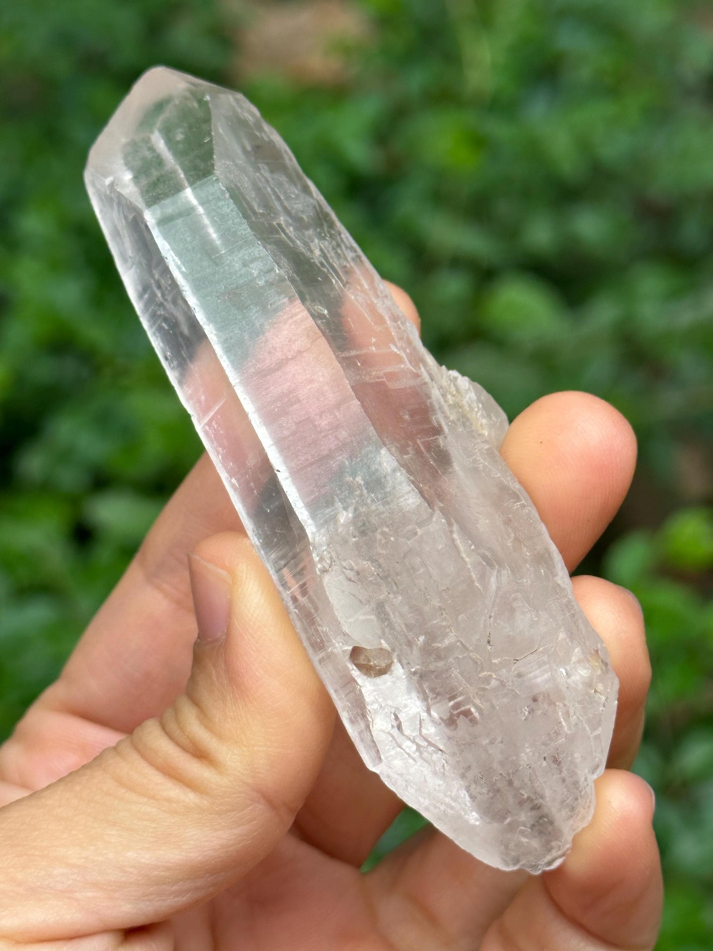 Natural Clear Double Terminated Mosaic Quartz Crystal Point/Energy Crystal/Healing Crystal/Meditation Crystal-81  g