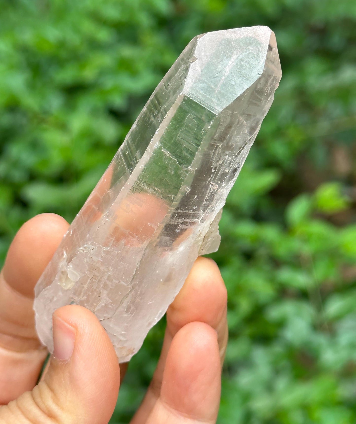 Natural Clear Double Terminated Mosaic Quartz Crystal Point/Energy Crystal/Healing Crystal/Meditation Crystal-81  g