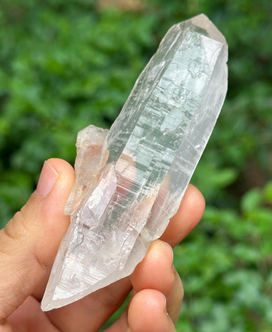 Natural Clear Double Terminated Mosaic Quartz Crystal Point/Energy Crystal/Healing Crystal/Meditation Crystal-81  g