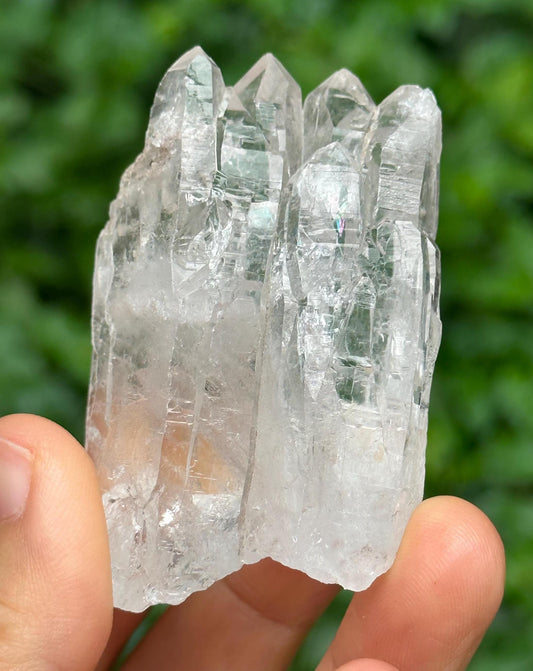 Shining Rainbow Himalayan Quartz Crystal Cluster from Pakistan/Crystal Healing/Meditation/Worry Stone-74 g