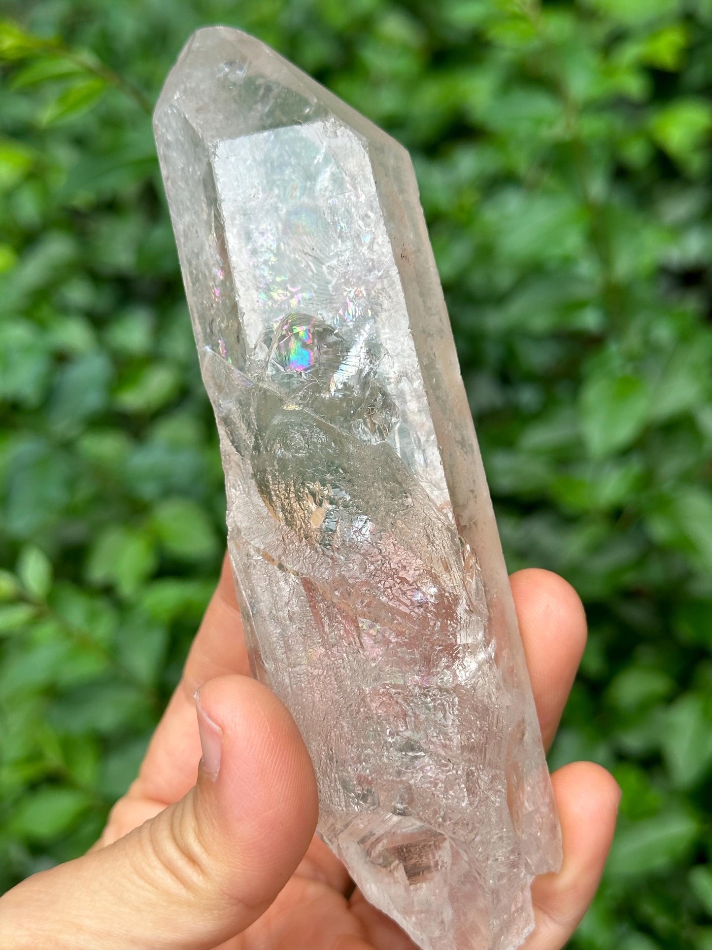 Natural Himalayan Rainbow Quartz Crystal Point/Quartz Inclusion/Energy Crystal/Healing Crystal/Meditation Crystal-220 g