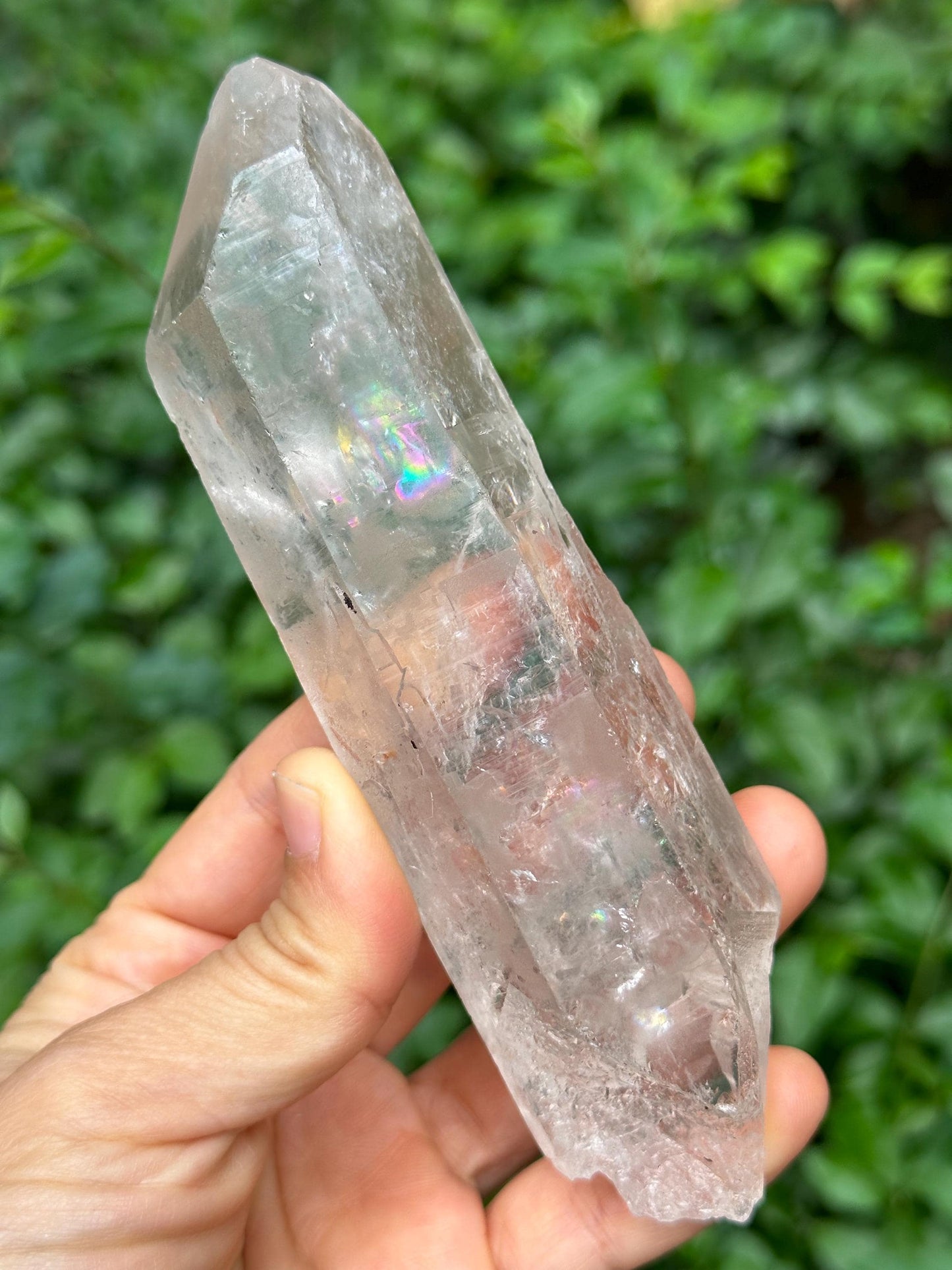 Natural Himalayan Rainbow Quartz Crystal Point/Quartz Inclusion/Energy Crystal/Healing Crystal/Meditation Crystal-220 g