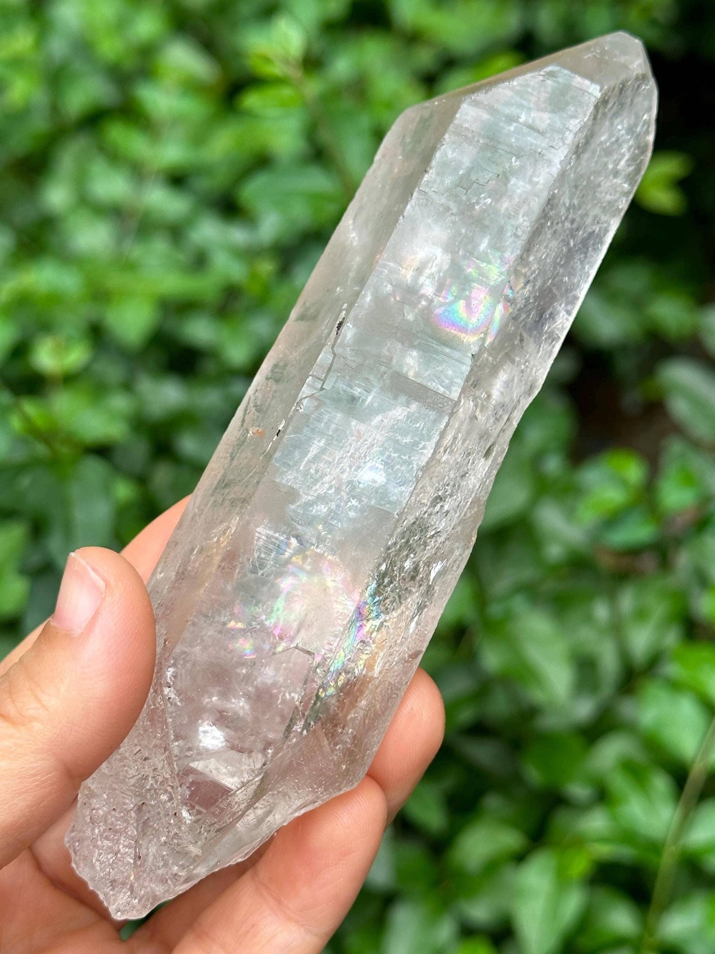 Natural Himalayan Rainbow Quartz Crystal Point/Quartz Inclusion/Energy Crystal/Healing Crystal/Meditation Crystal-220 g