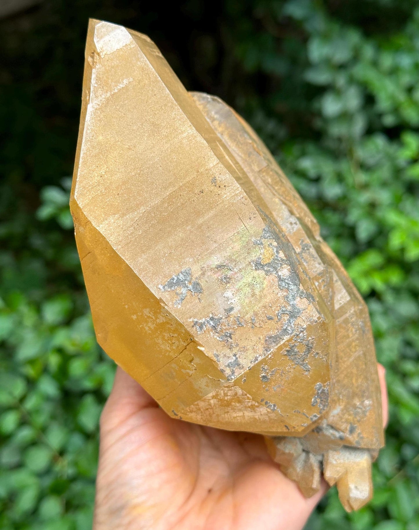 Golden Rainbow Himalayan Double Terminated Aura Quartz Crystal/Tibet Energy Crystal/Reiki/Healing/Meditation/Collection/Specimen-1416 g