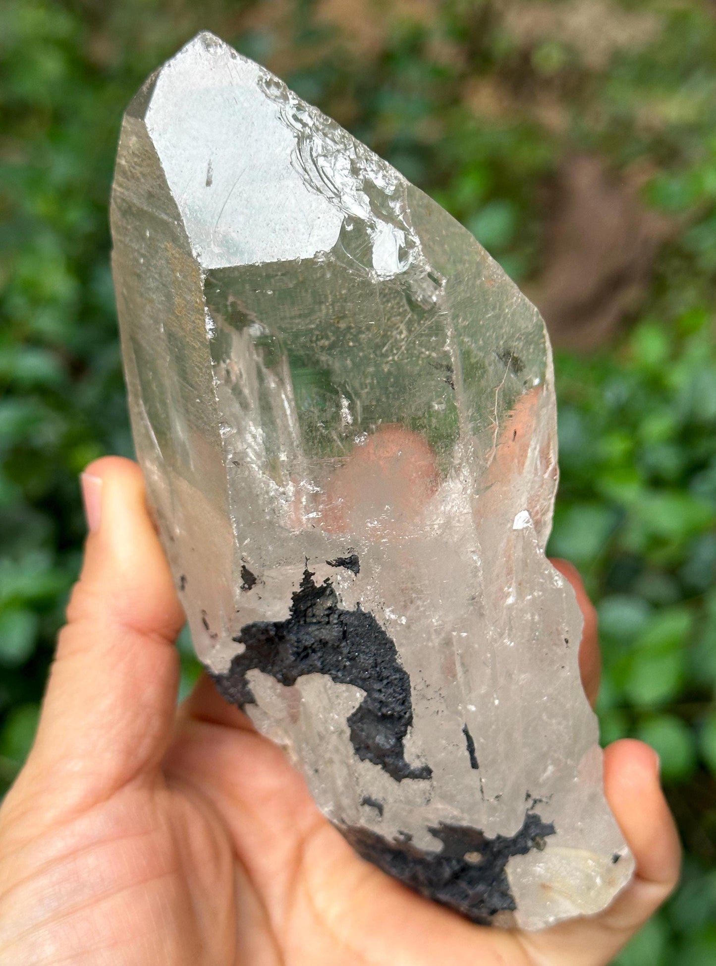 Clear Rainbow Himalayan Record-keeper Quartz Crystal Point/Energy Crystal/Reiki/Healing/Meditation-449 g