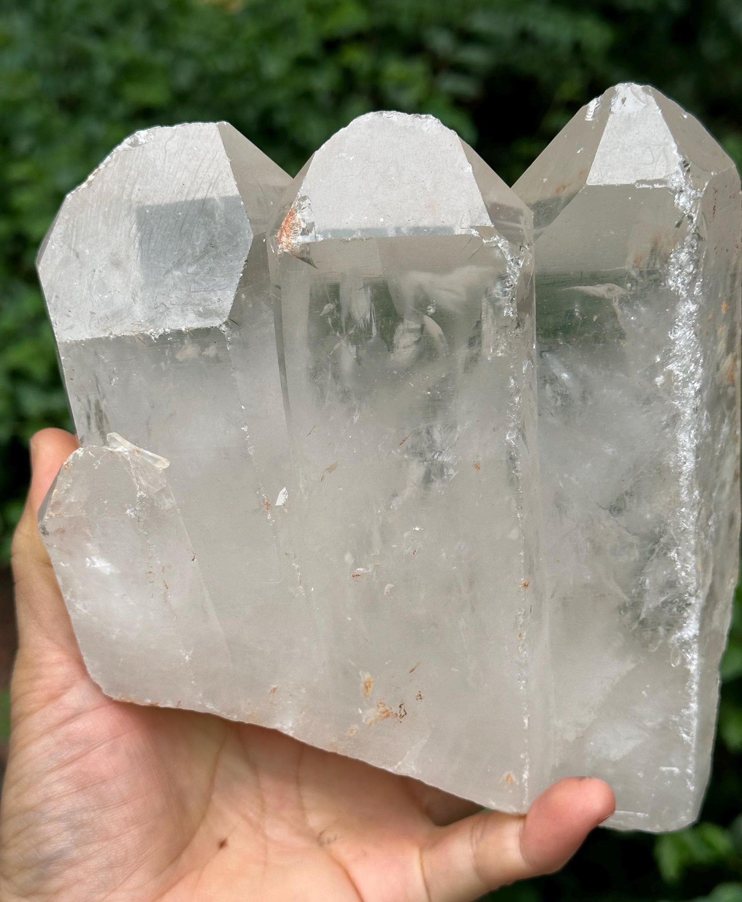 Large Clear Tantric Twins Master Record-keeper Quartz Crystal Point/Energy Crystal/Reiki/Healing Crystal/Meditation-1586 g