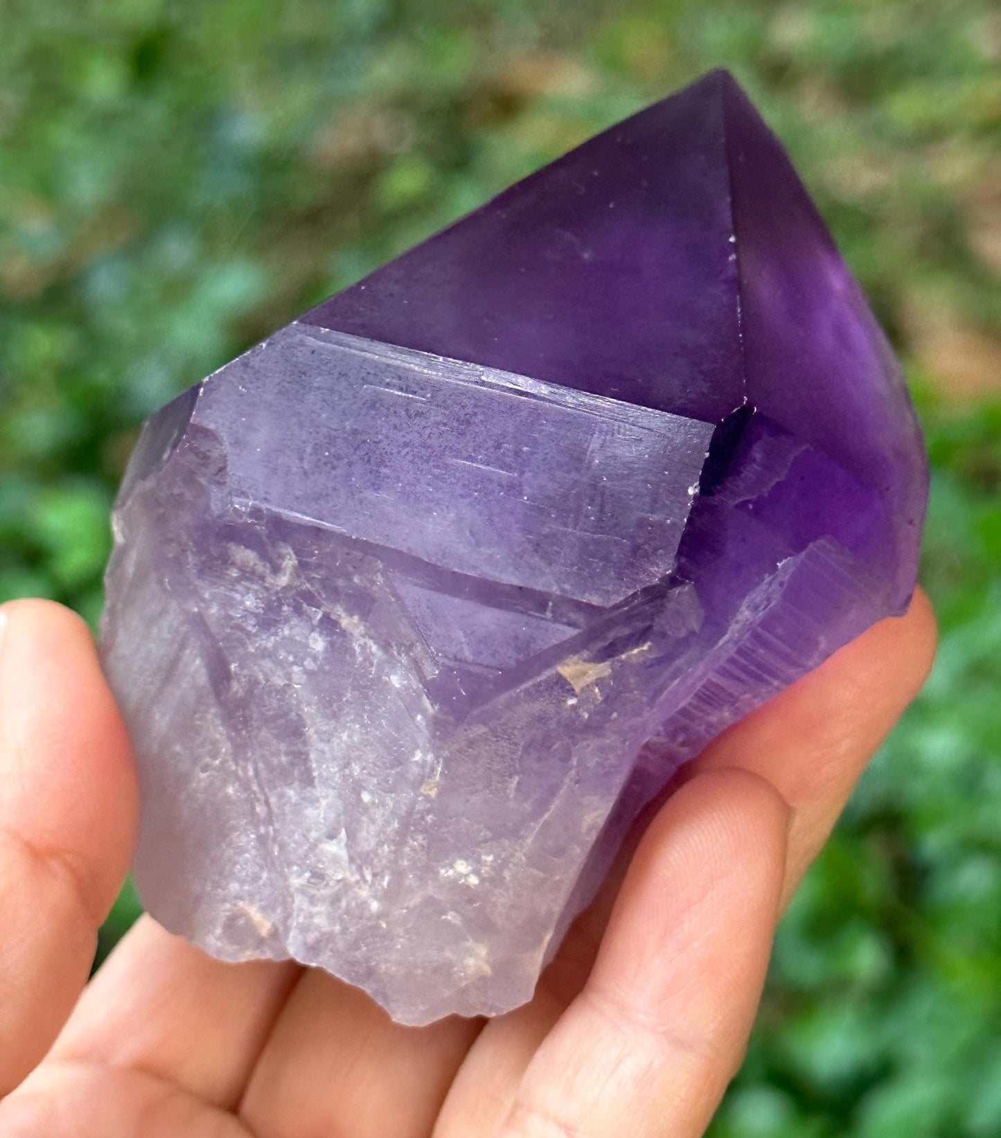 Natural High Level Raw Amethyst Quartz Single Crystal Point/Rough Amethyst Crystal Specimen/Super Energy Healing Crystals/Reiki-280 g