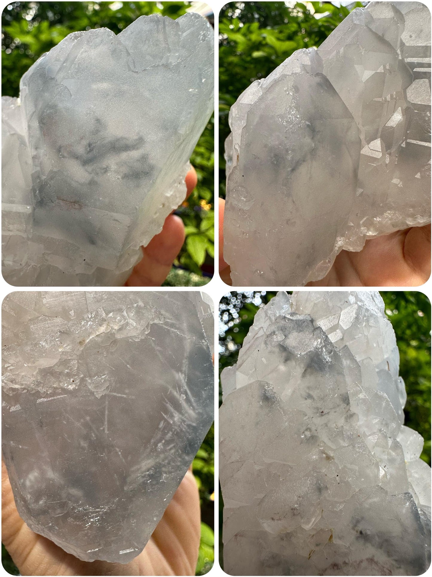 Rough DT Elestial Castle Quartz Crystal with Blue Dumortierite Including/Blue Rutile Needle Included/Inclusion Quartz-725 g