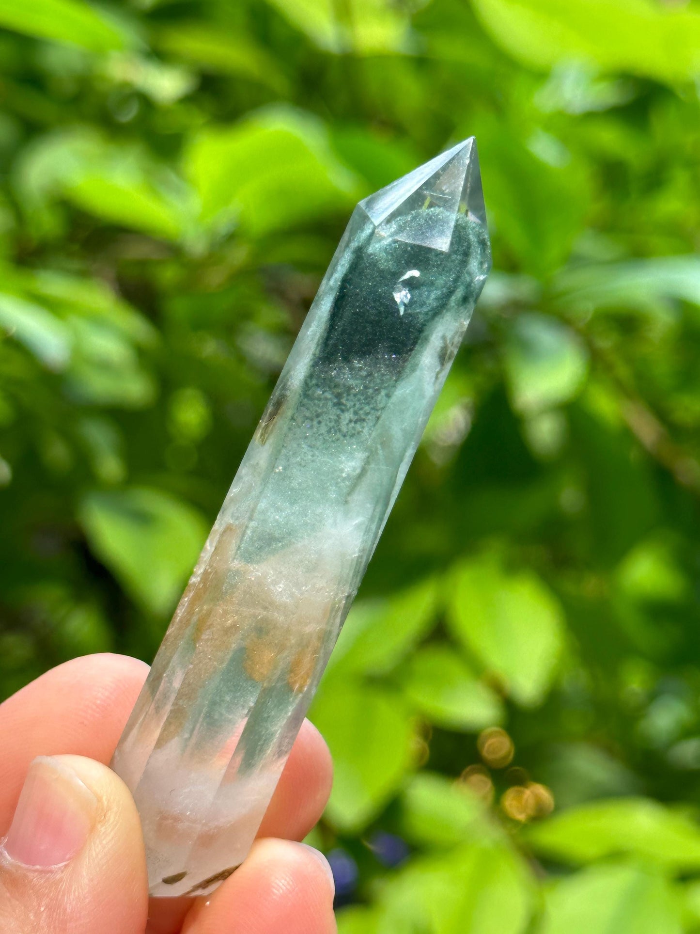 Rare Clear Green Phantom Pyramid Included in Quartz Crystal Point-Polished/Chlorite Inclusion Quartz/Garden Scenic Crystal Collection-24 g