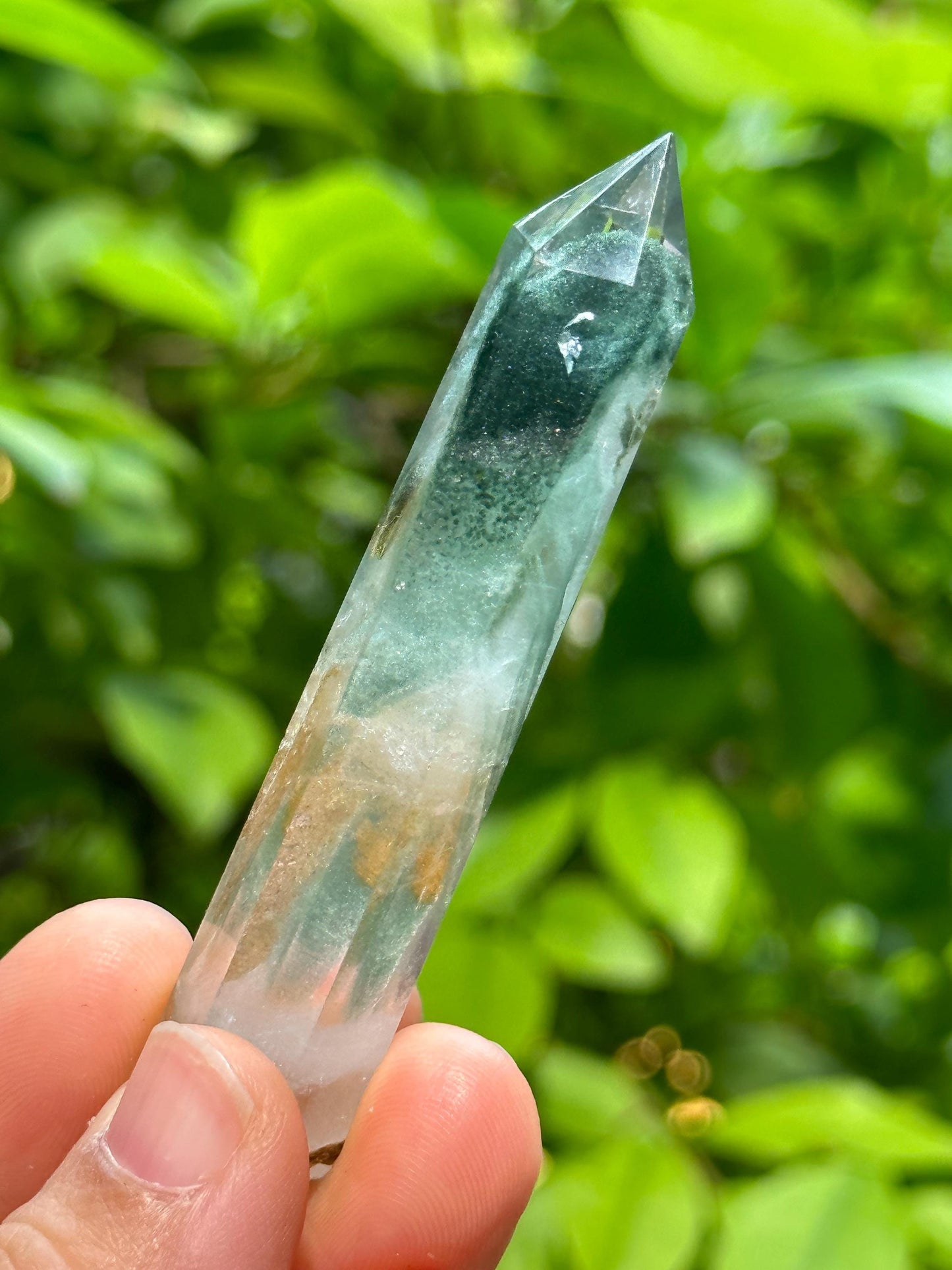 Rare Clear Green Phantom Pyramid Included in Quartz Crystal Point-Polished/Chlorite Inclusion Quartz/Garden Scenic Crystal Collection-24 g