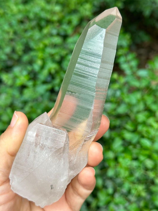 Blue Angel's Feather Included Brazil Lemurian Seeds Quartz Blue Needle Record-keeper Crystal Point/Akashic Striation/Healing/Meditation-236g