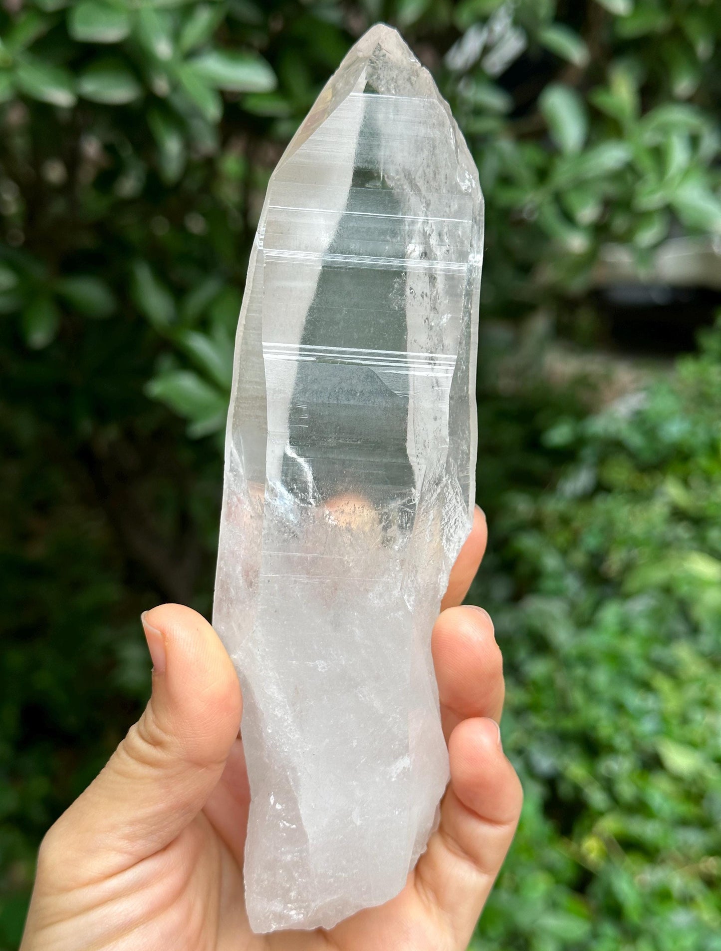 Natural Blue Angel's Feather Included Brazil Lemurian Seeds Quartz Muzo Blue Needle Crystal Point /Akashic Striation/Healing/Meditation-374g