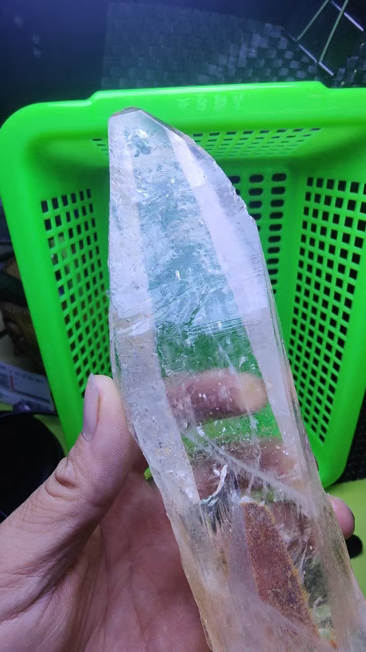 8.7" Clear Knife Quartz Crystal Muzo Quartz Scalpel Lemurian Quartz Crystal-680g