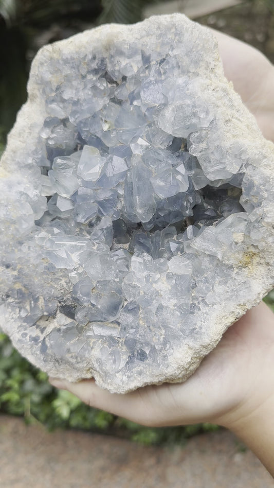 12 lbs Blue Celestite Geode Quartz Crystal Cluster