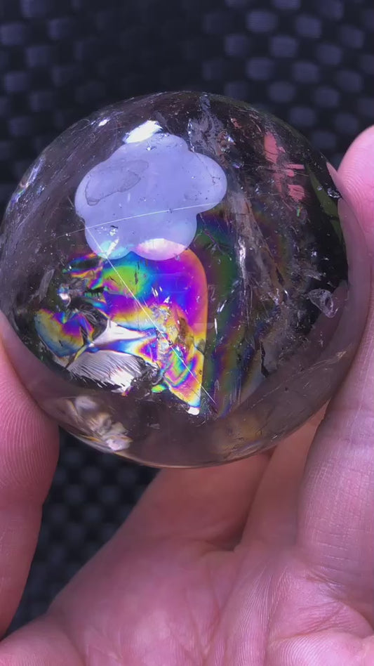 Rainbow Smoky Quartz Sphere Crystal Ball